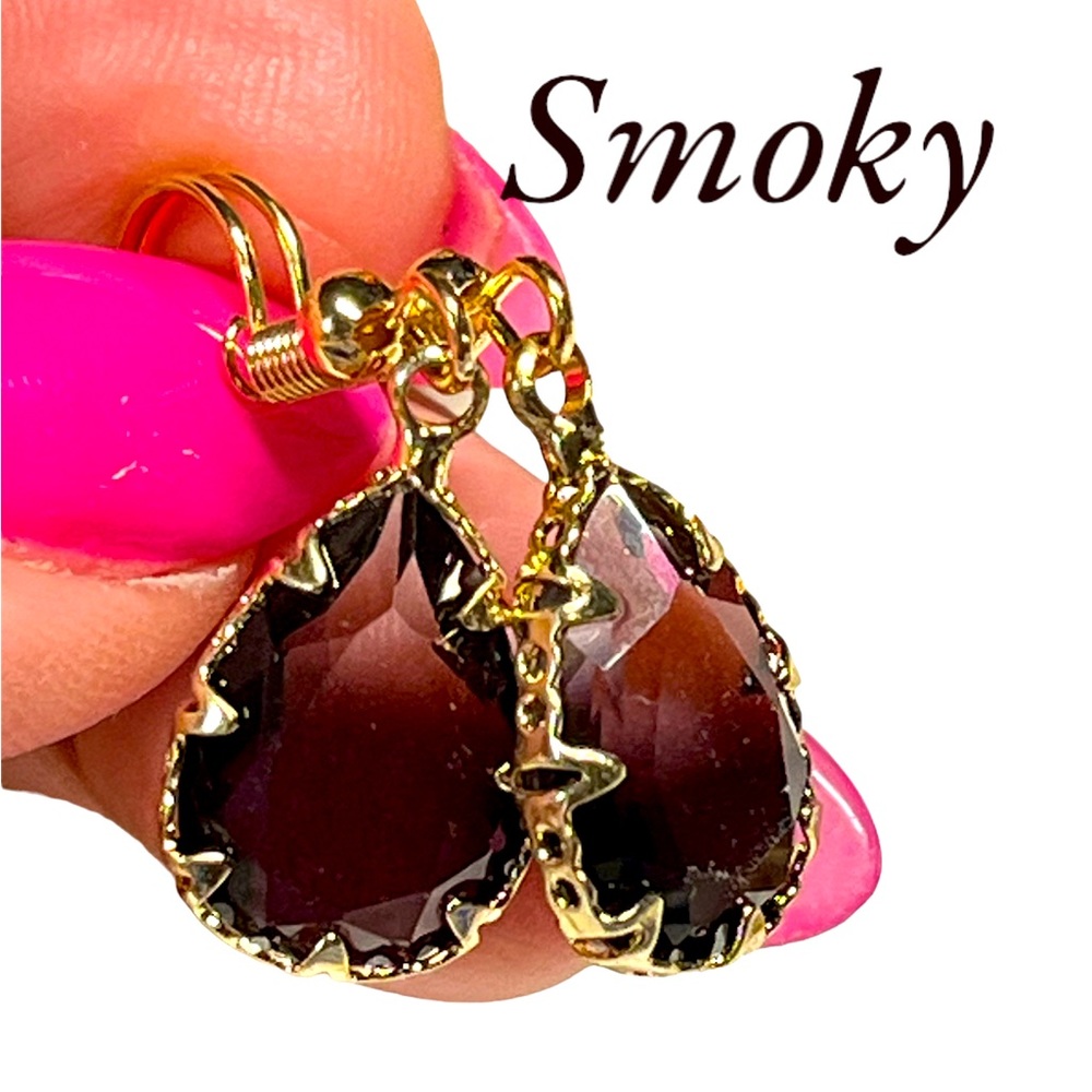 Smoky gradient ,fade to black /bi Coloured earrings